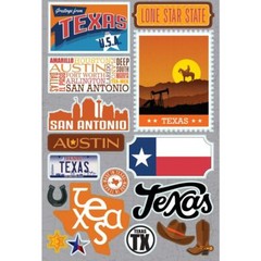 Crafts Stickers 3D Texas Lone Star State Shape License Plate Flower San Antonio