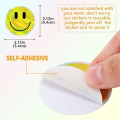 50PCS Smile Holographic Stickers | Cute Water Bottle Stickers for Kids, for T…