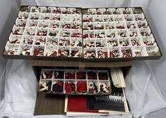 DIE CUT ALPHABET LETTERS & NUMBERS 2″, 1 1/4″ & 3/4″ W/ CASE & CARDSTOCK VINTAGE