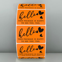 Cute sticker hello this package is happy to see you too sticker label for shops