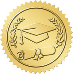 300Pcs Gold Foil Graduation Cap Stickers Class of 2026 Self-Adhesive
