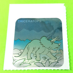 Vintage Holographic Triceratops Dinosaur 3D Sticker