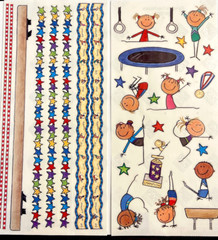 Gymnastics Stickers + Borders: Me & My Big Ideas•Large Sheets•Vintage•Scrapbook