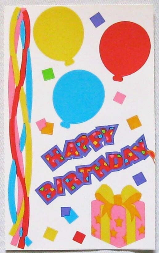 Mrs Grossman 4×6 inch ‘Happy Birthday’ Sticker Sheet (Vintage-Retired)