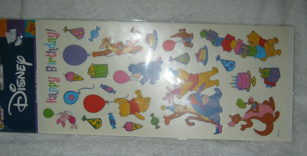 Sandylion Stickers – Winnie the Pooh – Scrapbook Stickers – Birthday Theme
