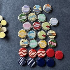 Scrapbooking Embellishments Lot Metal Tags Bottle Caps Eyelets Brads Multicolor