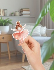 Little Ballerina Girl Die Cut Vinyl Stickers Set Scrapbooking Laptop Waterbottle