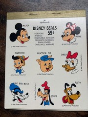 Disney Hallmark Seals Vintage 1960s Mickey Minnie Pluto Goofy 8 characters