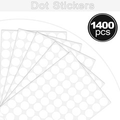 1400 Pcs White Dot Stickers 3/4 Round Color Coding Label Circle Stickers