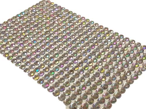 CraftbuddyUS 400pcs 6mm AB Clear Bulk Sheet Self Adhesive Rhinestone Gems DIY