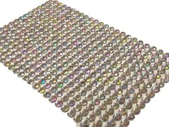 CraftbuddyUS 400pcs 6mm AB Clear Bulk Sheet Self Adhesive Rhinestone Gems DIY