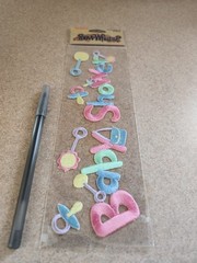 Sticko Sew Whats~Baby Shower~Embroidered Stickers