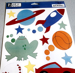 Pebbles Retro Boy Toys Bugs Cardstock Stickers Scrapbooking 2011 6×12 NOS