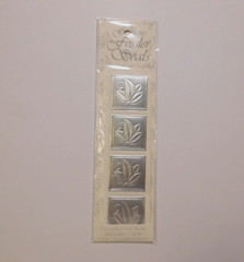 Fossler 28 (7 strips of 4) Vintage Envelope Seals ~Silver Flower~ Stickers NIP