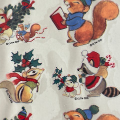Vintage American Greetings Stickers Christmas Animals Raccoon Bunny 8 Sheets New