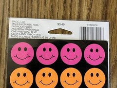 Vintage Smiley Face Stickers American Greetings, AGC, 5 Sheets Remain
