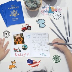 30 Pcs Fake Passport Book for with 300 Non-Repeating Stickers (Including 6 Th…