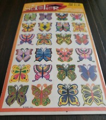Vintage American Greetings Forget Me Not Butterfly Stickers 2 Sheets AGC Inc NIP