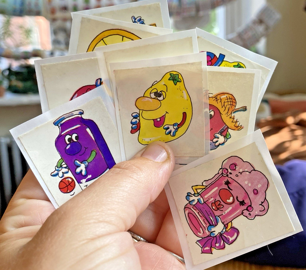 Vintage 80s Sticker Lot: Restored Fruit Scratch + Sniff NO SCENT Stickers (READ)