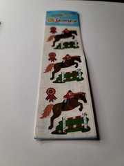 VTG Sandylion Mylar Stickers Horse and Rider Jumping Equestrian 1 Sheet NIP New