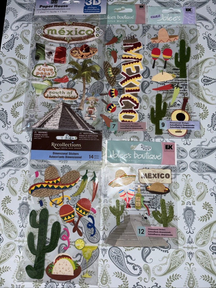 Lot Jolees/recollections 3d Stickers Mexico Theme 2