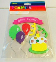 SCRAPBOOKING STICKERS/CLING STAMPS/FOAMIES HAPPY BIRTHDAY THEMED LOT OF 3 – NEW