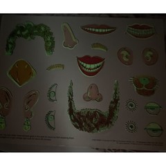 Vintage 1987 Scholastic Glow In The Dark Face Parts Stickers 11″ x 8.5″ Unused