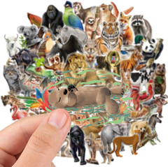 100 Pcs Transparent Animal Stickers – Jungle Wild Safari Zoo Theme
