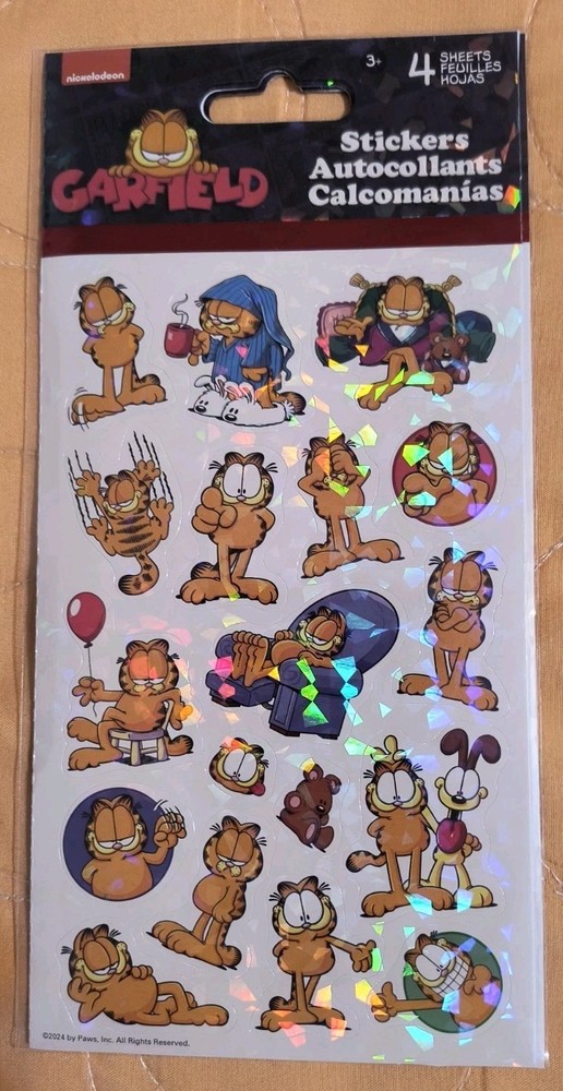 Nickelodeon GARFIELD the Cat 68 Stickers (4 Sheets) Multiple Designs 🆕🆓 Ship!