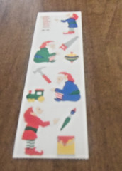 Mrs Grossman Santa’s Workshop Elves Toys Building Painting 4 mods Stickers RARE
