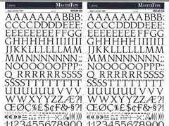 MECANORMA Transfers Lettering A3, Fonts, Design,Typo #249 LATINA 15mm
