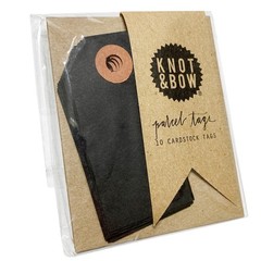 Knot & Bow Black Paper Gift Tags 10 Scrapbook Journal Embellishment USA MADE
