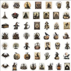 10pcs Gothic Halloween Stickers- Scrapbook, Journal, DIY Crafts & Cards
