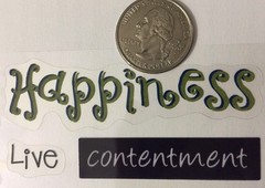 HAPPINESS Phrase Cafe Sticker (16pc)Sticko•In Bloom•Take Time•Love •Expressions•