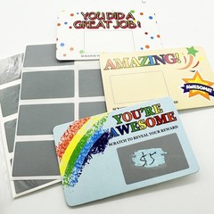 60 PCS DIY Scratch Off Prizes Cards Students Rewards Classroom 3.5×2 Inch
