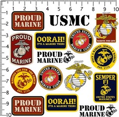 MARINES CORPS BADGES VARIETY DIE CUT VINYL 50 CT STICKER PACK