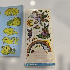 Vintage stickers 80s lot. Unicorns, Elephants, Frogs. Mixed Brands.