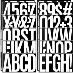 10 Sheets Smal Letter Stickers – 1+2 Inch White Vinyl Self Adhesive Alphabet Num