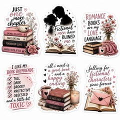 Romance Book Sticker Pack/Books/Love/Reader/Forbidden Love/Clear