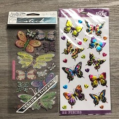 Vellum Butterflies Butterfly Shiny NEW PACK Scrapbook Stickers Sticko lot of 2