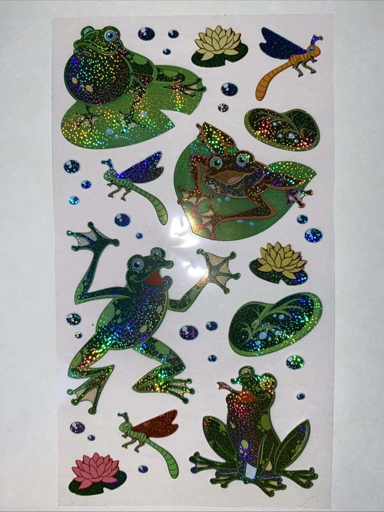 Glitter Frogs Sticker Sheet Scrapbook Planner Craft Stickers