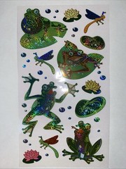 Glitter Frogs Sticker Sheet Scrapbook Planner Craft Stickers