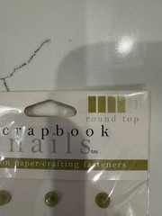 Scrapbook Interiors Nails Round Top Snap-On Paper-Crafting Fastener Olive Color
