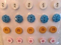 4 Pks Adhesive Buttons Various Shapes & Colors Paper Crafting Embellishments #54