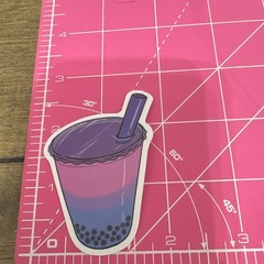 Boba Bubble Tea Drink Stickers Set, Multicolor Food & Drink Theme (4 pcs)