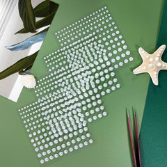 660Pcs Self Adhesive Pearl Stickers Flat Back Pearls for Craft Hair Face Makeup