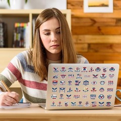 American 250 Stickers Party Favors, 50 Pcs Patriotic Sticker Decals for 250t…