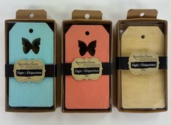 Lot Of 3 Packs Recollections Vintage Collection Tags Die Cut Wood & Solid Paper