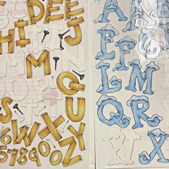 Vintage Scrapbook Alphabet LOT – 13 Sets of Random Theme Shaped Letters/Numbers