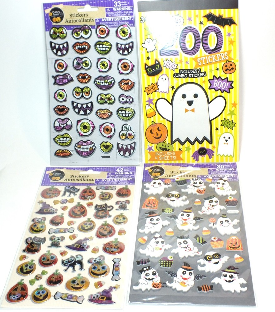Halloween Stickers Puffy Stickers Ghosts Black Cats Pumpkins Candy Corn E53